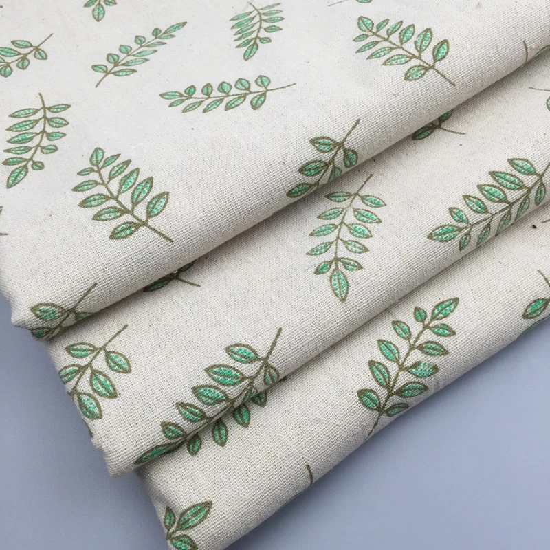 DIY Handmade Olive branch Fabrics For Sewing Linen fabric Green leaves