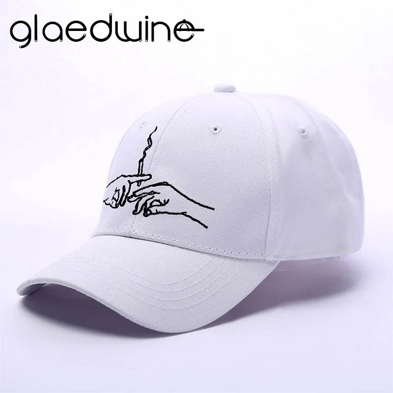 

Glaedwine Baseball Cap Brand Smoke Dad Hat For Men Women snapback Embroidery Hands Smoke Pattern Trucker Cap Bone gorras