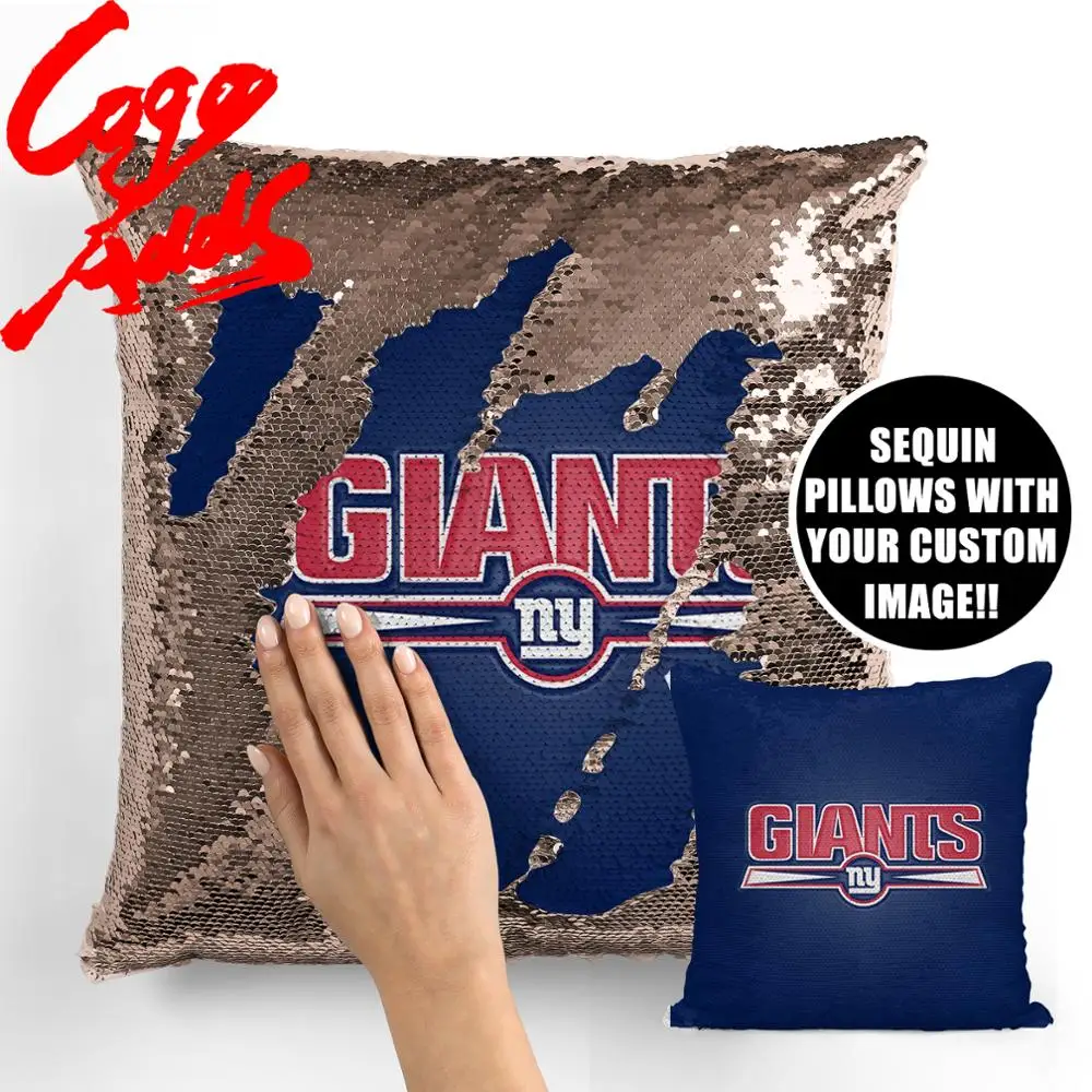 

New York Giants decorative throw pillows reversible mermaid sequin pillow case cover dropshipping