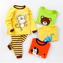 Комплект одежды с героями мультфильмов для маленьких мальчиков, весенне-Осенняя детская одежда футболка и штаны для девочек спортивный костюм детские хлопковые топы, футболки и брюки, комплект
