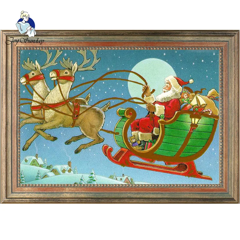 

JOY SUNDAY Diamond painting Diamond embroidery full square 5d 3d diy mosaic Merry Christmas Santa Claus Home Decoration painting
