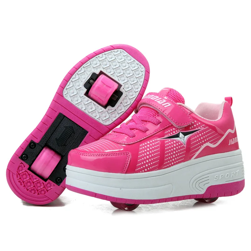 2015 New Kid wheelies shoes tenis deportivas zapatillas con ruedas girls ninos&ninas children boy roller shoes with two wheels