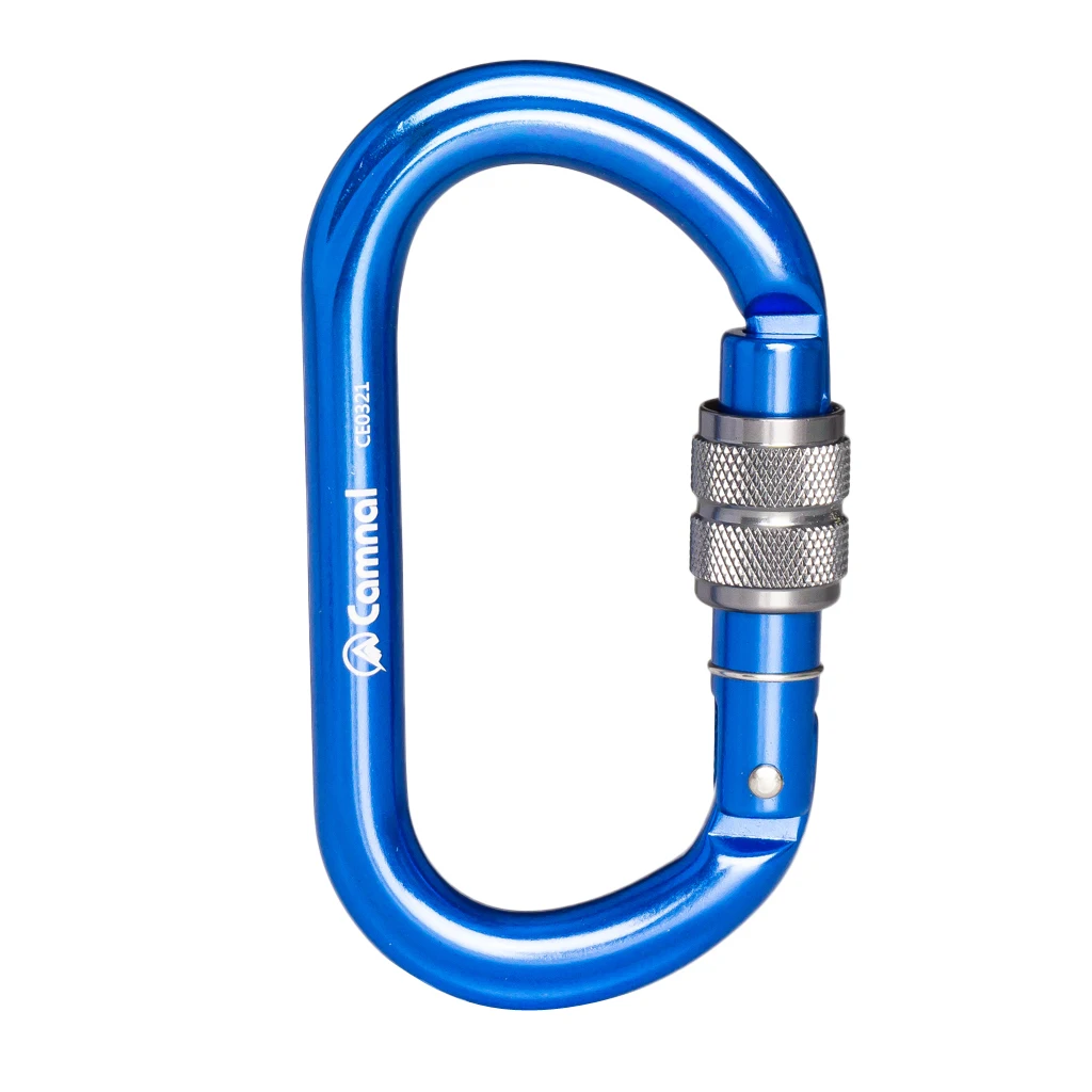 Perfeclan Rock Screw Gate Auto Locking Carabiner Climbing Safety D Type Hook Aluminum Auto Lock Screwgate D Carabiner