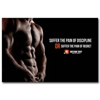 

Bodybuilding Motivational Quote Art Silk Poster Print 13x20 24x36 inch Fitness Exercise Picture for Modern Gym Room Decor 057