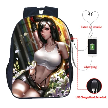 

Beautiful FINAL FANTASY USB Charge Backpack School Bags Fashion USB Schoolbag Students Boys Girls Rucksack