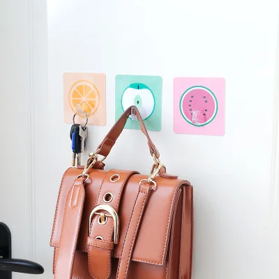 10pcs/lot Fruit nail-free seamless strong glue door hooks Kitchen bathroom wall multi-purpose hooks