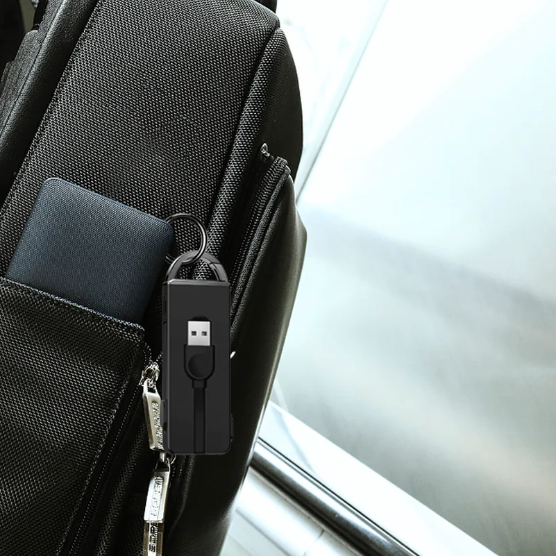 Oatsbasf 3 в 1 Usb кабель Тип C зарядный для IPhone X XS 7 брелок скрытый Xiaomi redmi note 7|Кабели