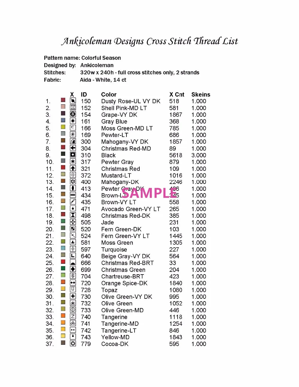 counted cross stitch pattern ankicoleman high quality charts embroidery pricing charts