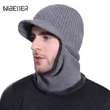 NIBESSER толстые теплые ветрозащитные холодные наушники осень зима унисекс модная мужская женская шапка головной убор Шляпа Сплошной Цвет головные уборы