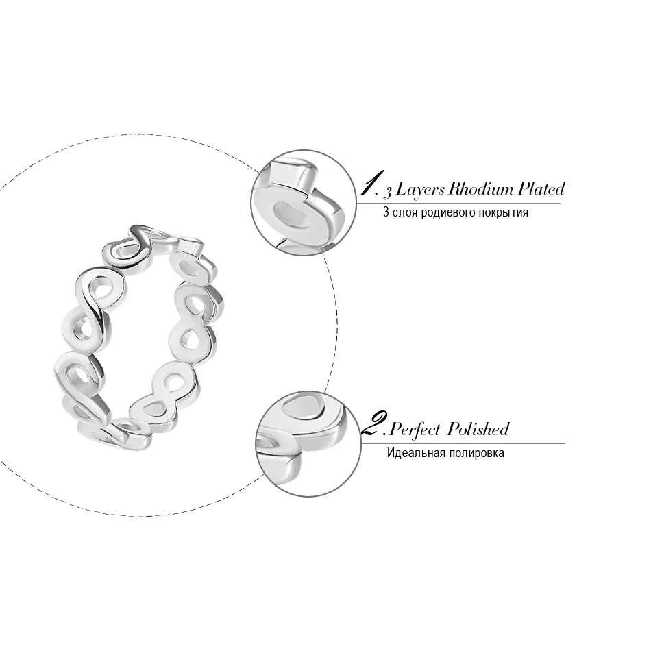 ORSA JEWELS 2019 Fashion Infinite Rose Gold Color/Silver Color 8 fonts Rings Lead & Nickel Free White Brass Ring for Women OR150
