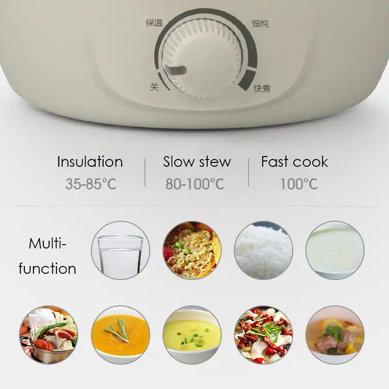 Nathome Foldable Electric Skillet Portable Multi function Travel