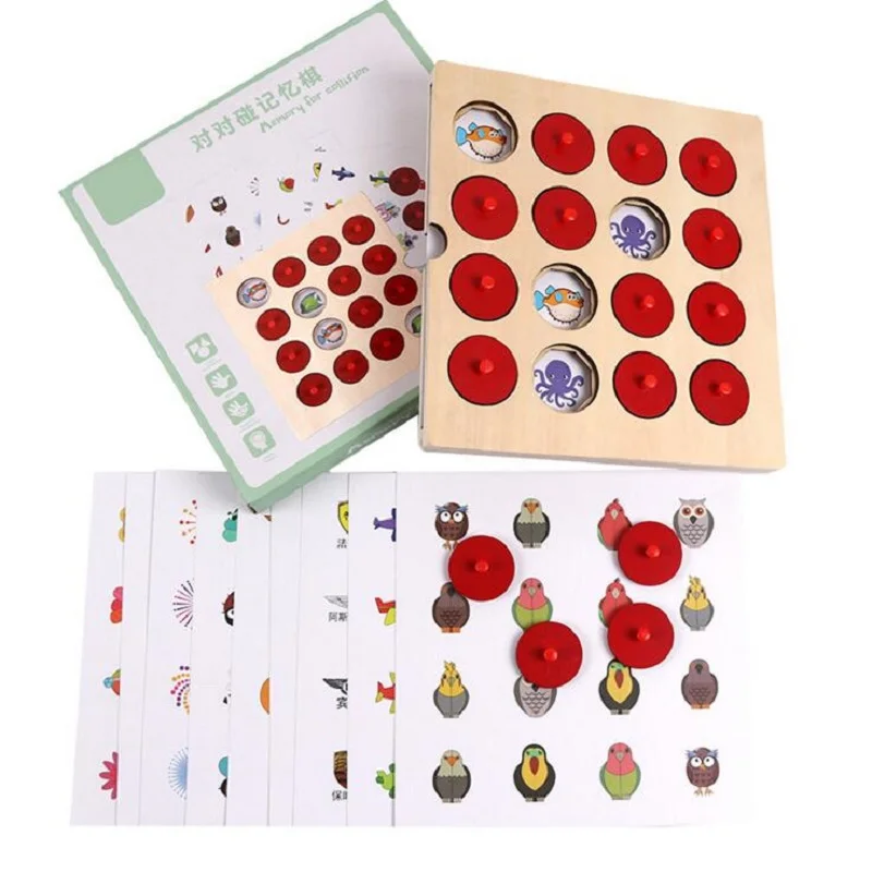 Kids Wooden memory chess children 3-6 years old brain development memory training game wooden toys 5