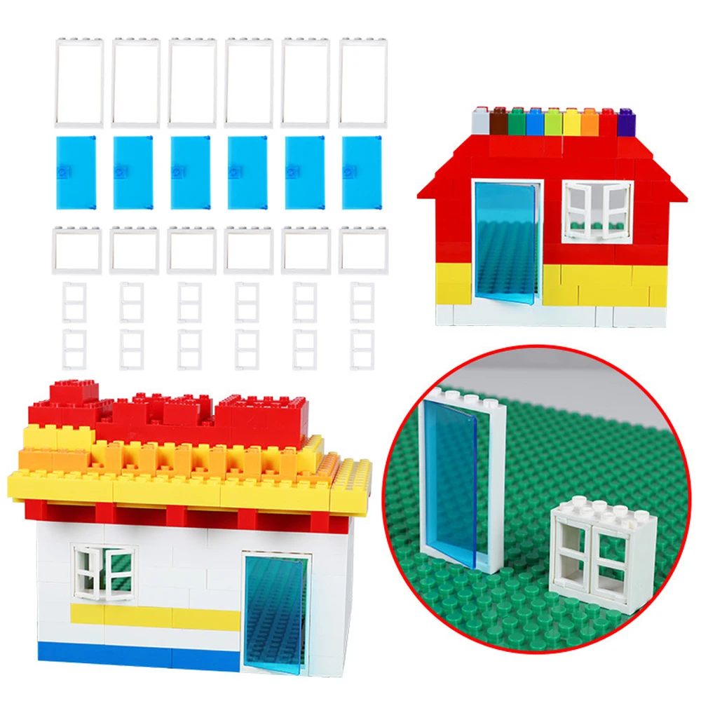 

30pcs/set Small Size Buidling Blocks Accessories Doors Windows Complement Base Blocks Bricks Parts Educational Toys for Children