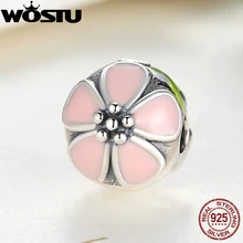 100% 925 Cherry Blossom Clip Charm Fit Pandora Original Pulsera Collar Auténtico idénticos DIY Joyería