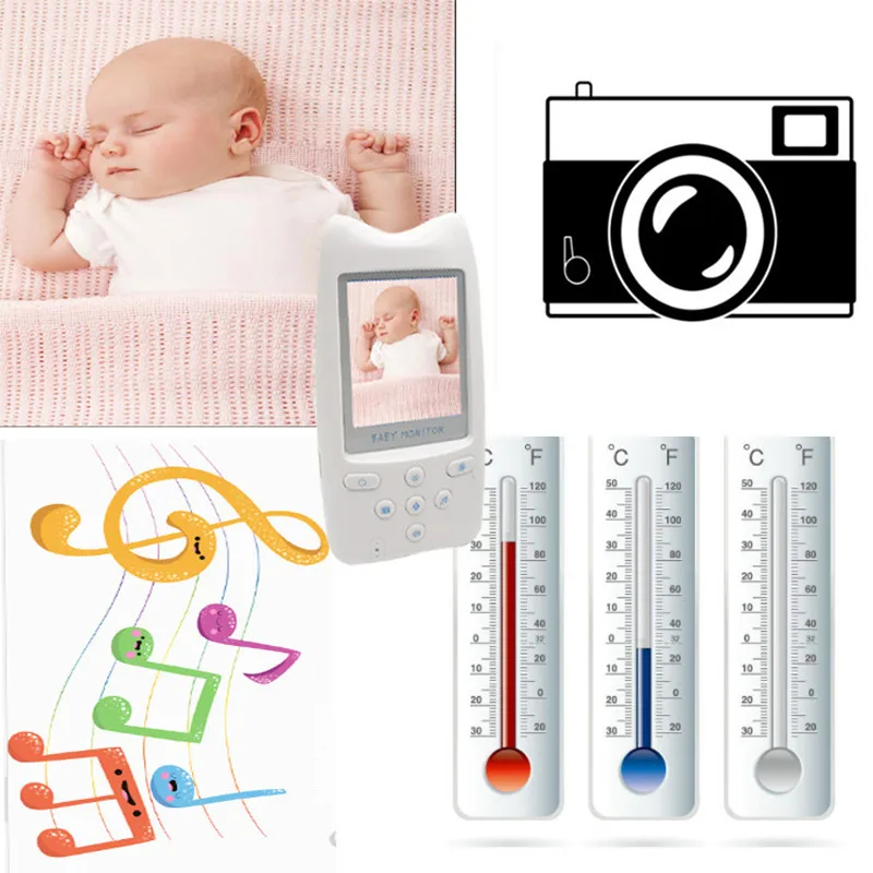 

Infant Wireless Video Baby Radio Babysitter Digital Baby Sleeping Monitor Audio Night Vision Temperature Monitoring Radio Nanny