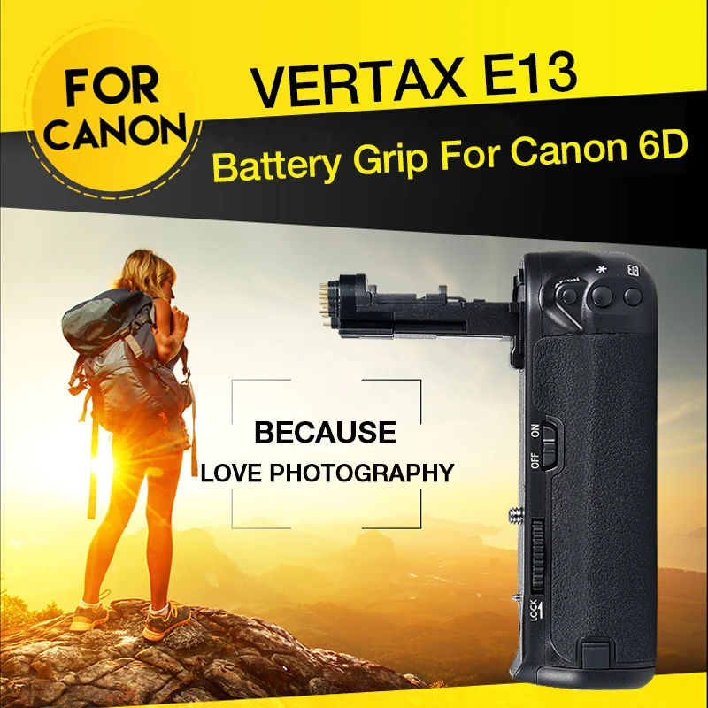 

Pixel Official Product Vertax E13 Battery Grip Holder for Canon 6D DSLR Camera Replacement BG-E13 Work with LP-E6 Battery