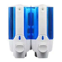 700 мл двойной головкой настенное крепление Душ мытье Ванна увлажняющее мыло шампунь диспенсер для шампуня дезинфицирующее средство для рук настенный подвесной#4J05