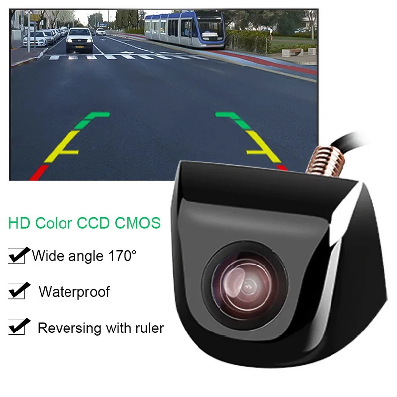 TOSPRA Автомобильная камера заднего вида 4/8 СВЕТОДИОДНЫЙ монитор ночного видения заднего вида Авто парковочный монитор CCD водонепроницаемый 170 градусов HD видеокамера автомобиля - Название цвета: black