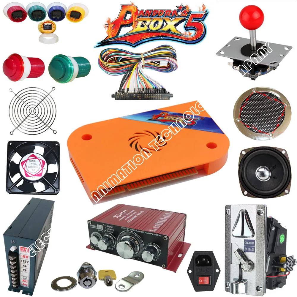 

DIY Arcade game parts JAMMA Arcade DIY Kit with pandora 680 in 1 game PCB board joystick credit push button switch power supply