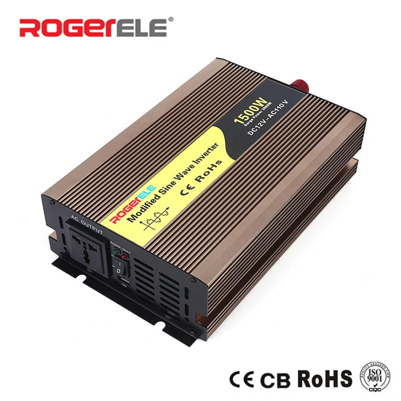 

1500W 12VDC/24VDC to 110VAC/220VAC Modified Sine Wave Inverter For Home Application With Solar System