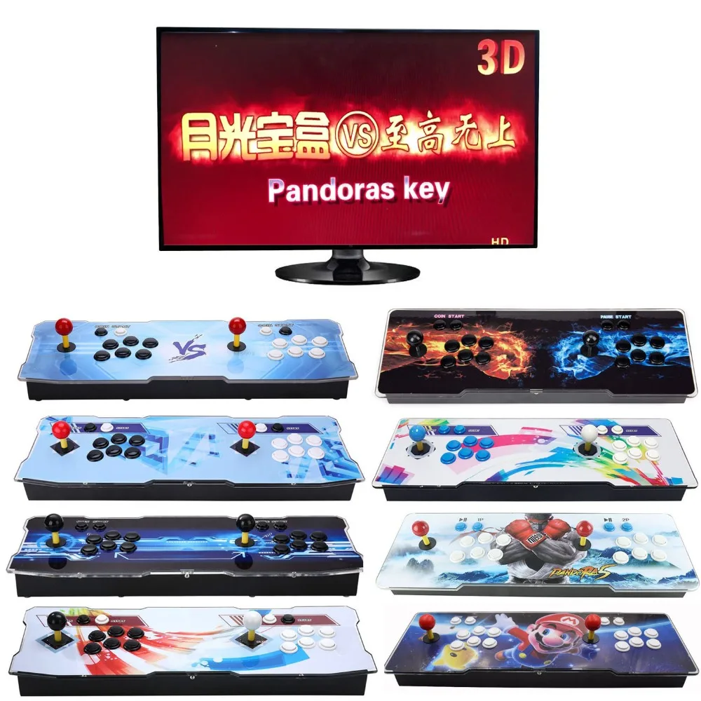 

3D Pandora Key 2363 in 1 Retro Arcade Game Console Machine Full HD 1080P 2 Players Add More Games HDMI/VGA/USB/AUX Audio Output