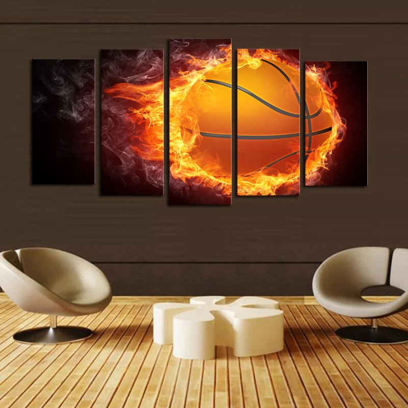 Luxry Unframed 5 Pcs Basketball Picture Print Painting Modern Canvas Luxry Unframed 5 Pcs Basketball Picture Print Painting Modern Canvas Wall Art For Decor Home Decoration Artwork In Calligraphy From