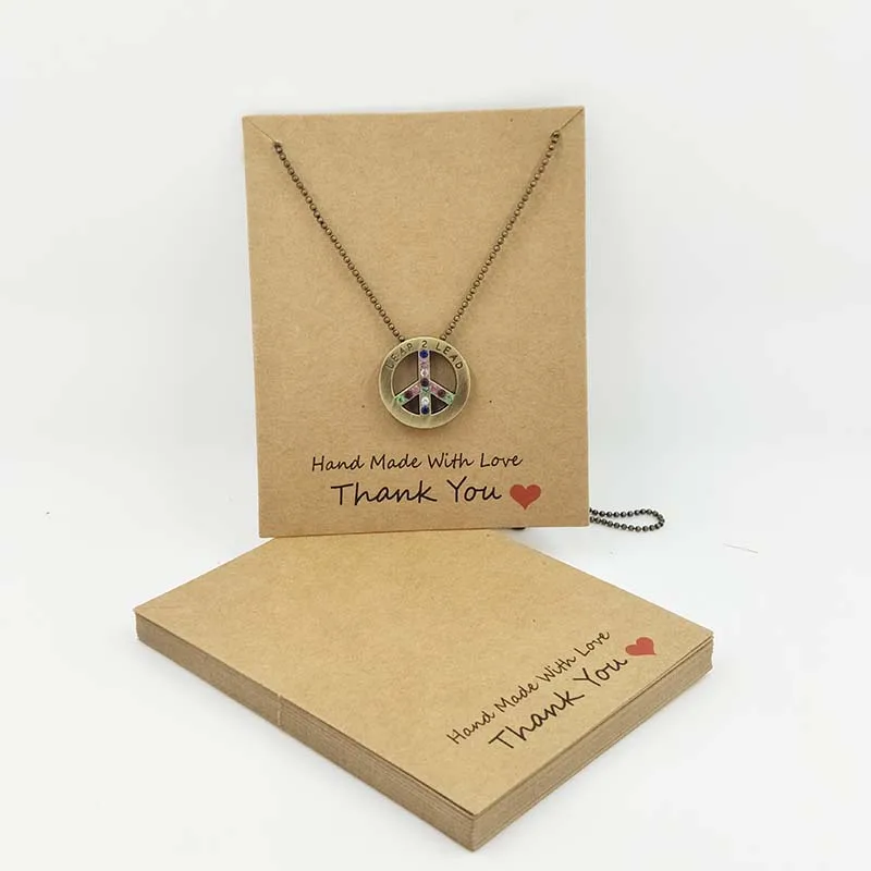 200pcs per lot 10*8cm handmade with love jewelry card necklace display