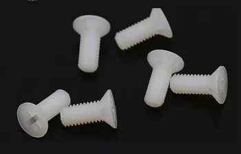 

1000pcs/lot M5*8/10/12/15/20/25MM White Nylon Philips Recessed Cross Head Screw Cross Bolt Countersunk flat Head Screw