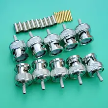 10 шт. BNC обжимной штекер для RG174 RG316 RG179 LMR100 Кабель Латунь RF разъем комплект