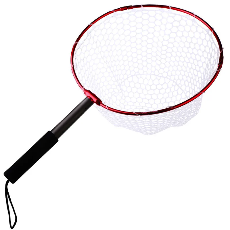Portable Folding Fly Fishing Brail Landing Net Aluminium Alloy Frame Soft Rubber Scoop Net Fly Fishing Tools 40cmx27cmx65 (1)