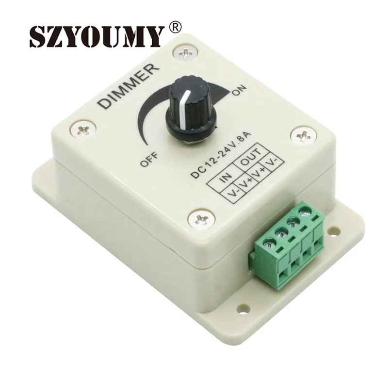 

SZYOUMY LED Light DC 12V 8A Protect Strip Dimmer Adjustable Brightness Controler For LED Strip Light Lamp Accessories