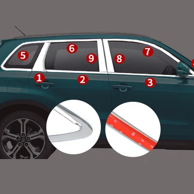 Нержавеющая сталь Стекло окно гарнир столб средняя колонна отделка рамы для Suzuki Vitara автомобиля декоративные блестки - Цвет: 18PCS
