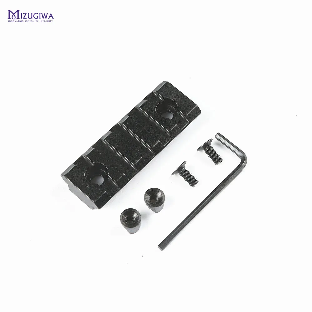 Mizugiwa التكتيكية 5 فتحات 2 بوصة مسامير منحنى keymod بندقية نطاق picatinny جولة القاع 20 ملليمتر handguard السكك الحديدية ويفر جبل قاعدة