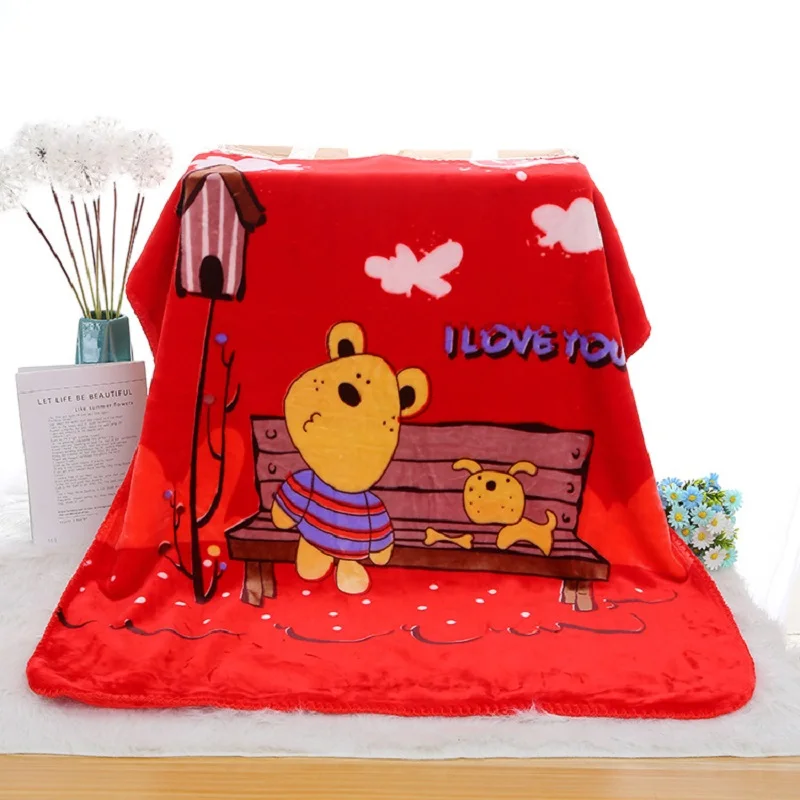 Супер гибкое Двухслойное детское одеяло для детского сада, мультяшное одеяло с облаками для дома, кондиционер, одеяло, подарок - Цвет: Chinese red
