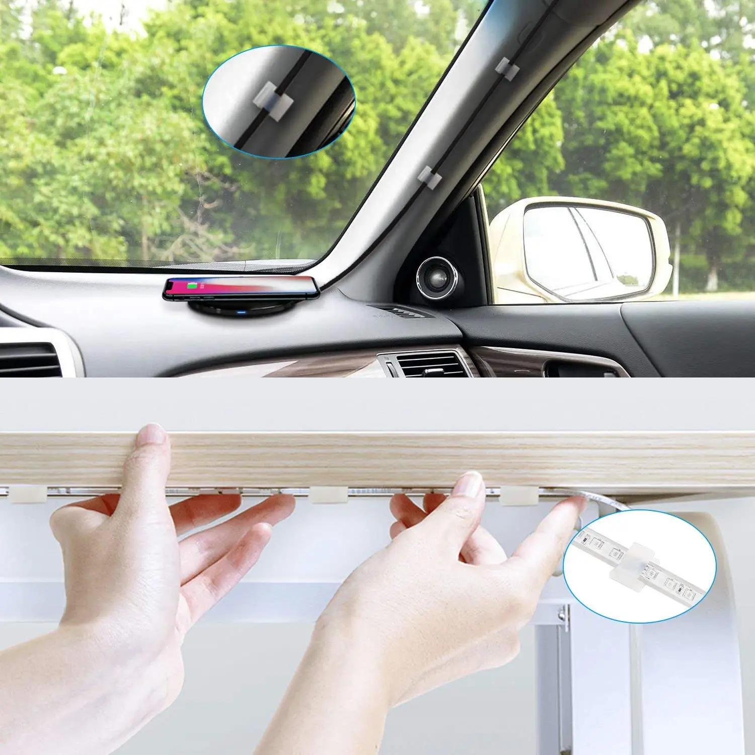 Strong Sticky LED strip Fixed Tape Foam Adhesive Self adhesive Wire Bundle Holder Tie Mount Clip