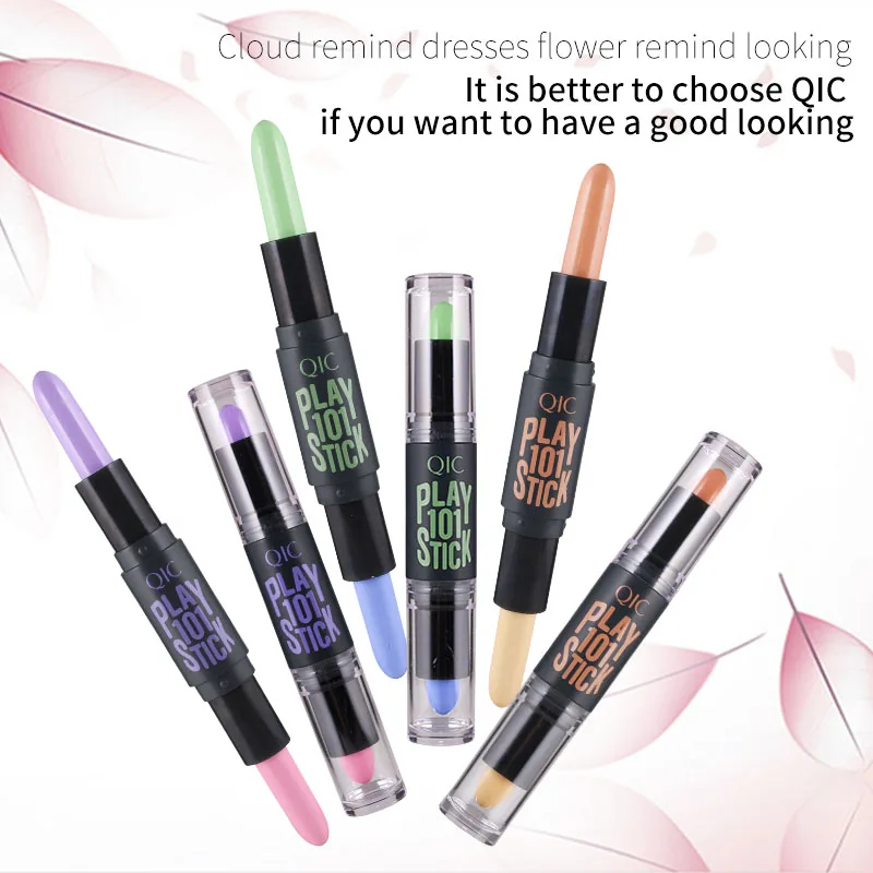 Qic макияж Двойная Головка 2 в 1 карандаш-консилер красочная основа контура лица палка яркий выделитель бар 3 цвета Q503