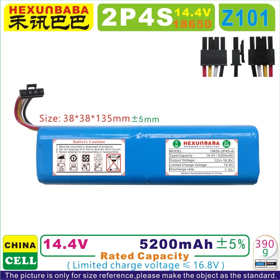 

[Z101] 14.4V 5200mAh Rechargeable Li-ion battery for xiaomi mihome,1,2,robot vacuum Cleaner / Sweeper;16.8V;BRR-2P4S-5200S