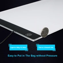 A4 LED Writing Painting Light Box Tracing Board Illuminating Sketch Penetrating Table Adjustable Brightness Flat Touch