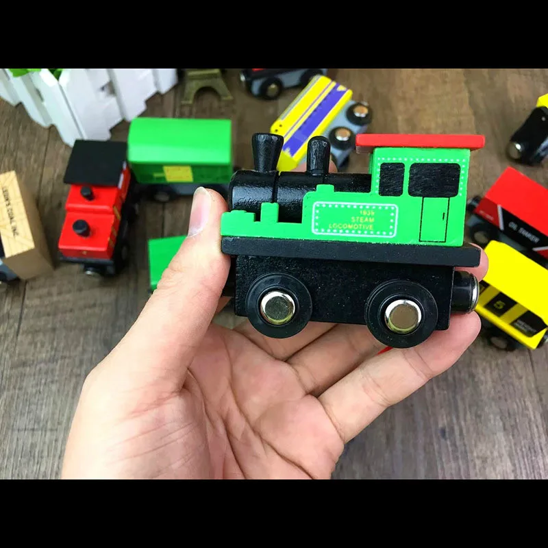 12 шт детский деревянный поезд набор поезд Магнитная игрушка набор детский Набор игрушечных поездов детский подарок-Изысканная