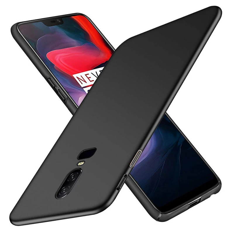 

Luxury Phone Case For Oneplus 6 Cover PC Button Protection Shockproof Hard Ultra Thin Matte Cover For Oneplus 6 Case Plain