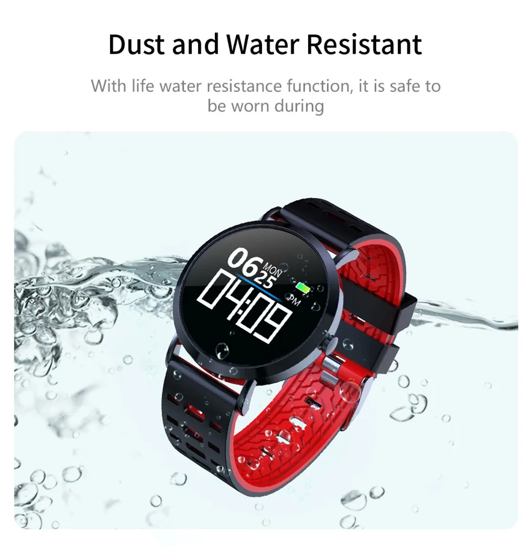 CV08C кровяное давление мониторинг сердечного ритма сна спортивные Смарт-часы Браслет фитнес amazfit bip Часы smartwatch IP68 водонепроницаемый