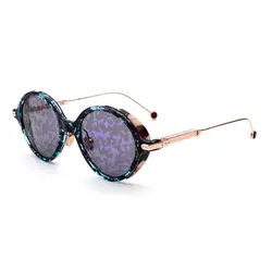 Винтаж Модный круглый металлический каркас солнцезащитные очки Uv400 защиты солнцезащитные очки с уникальным дизайном Для женщин мужские