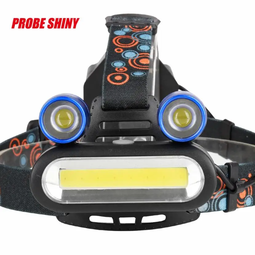 Cheap 15000LM 2x XM-L T6 LED +COB Flashlight Rechargeable Without 18650 Headlamp Head Light Torch Set For Bike Accessories Outdoor P17 2