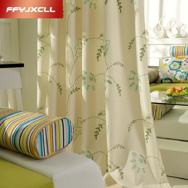 

New Styles Luxury Window Curtains For Living Room Bedroom Hotel Printed Embroidered Flowers Drapes Blackout Window Treament