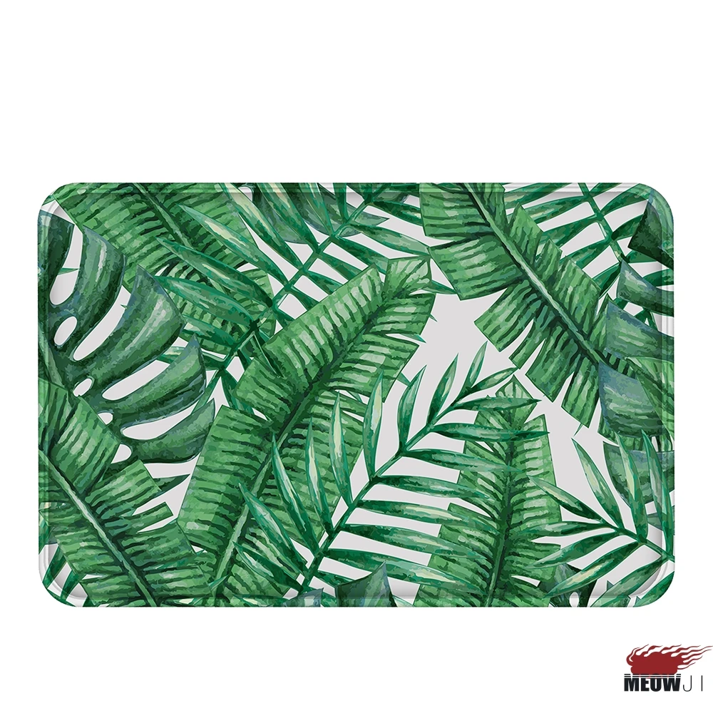

[MIAOJI] Huge tropical plants Green Leaves Full of Vigor Soft Feet Dust Rub Carpet Doormat Bath Mat Absorbent Non-Slip