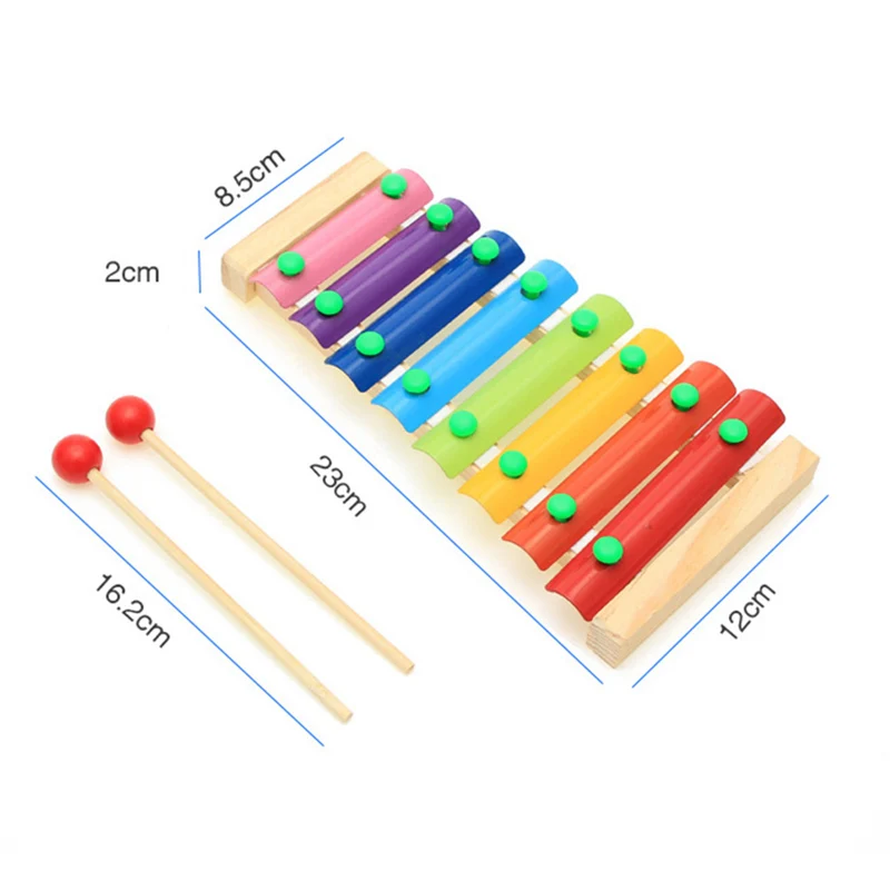 

Wooden Xylophone Musical Instrument 8 Tones Toys Multicolor For Children Kids Baby MC889
