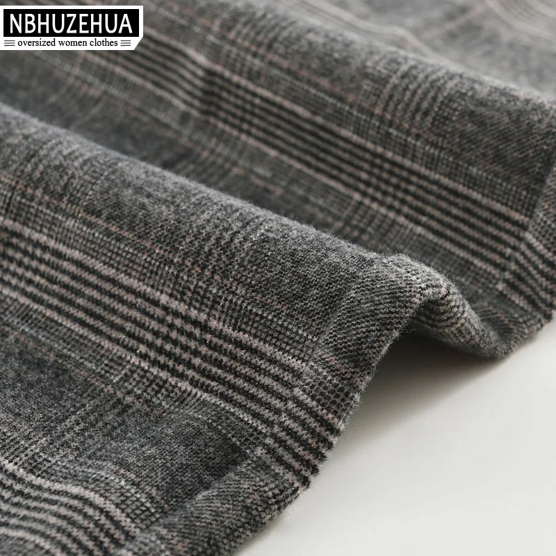 Женские штаны в клеточку NBHUZEHUA F50 винтажные свободные прямые брюки большого