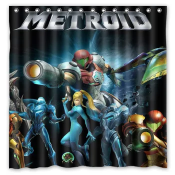 

Metroid Waterproof Shower Curtain Custom Polyester Bathroom Curtains Cortina Ducha With Hooks 71*71 inch Drop Shipping