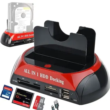 

All in One HDD Docking Station with Multi Card Reader Slot for HDD Enclosure 2.5/3.5 inch SATA/IDE Hard Drive Docking Station