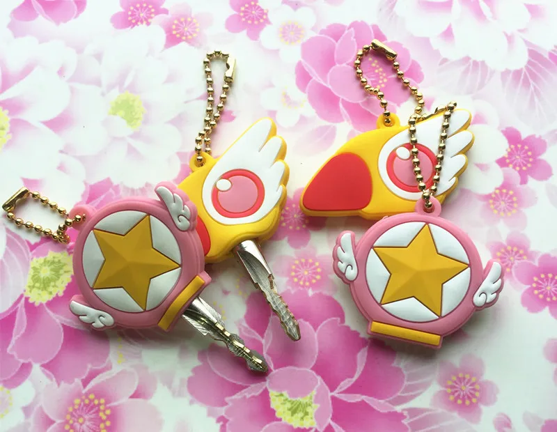 Японское аниме Kinomoto Cardcaptor Sakura чехол для ключей Kawaii Мультяшные брелки силиконовые